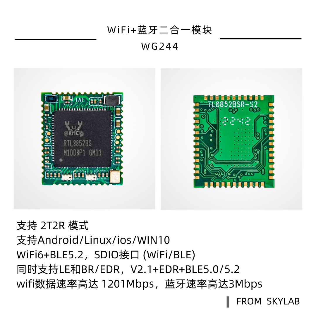 SDIO wifi6模块WG244可以实现哪些功能，SDIO接口wifi蓝牙二合一模块应用场景